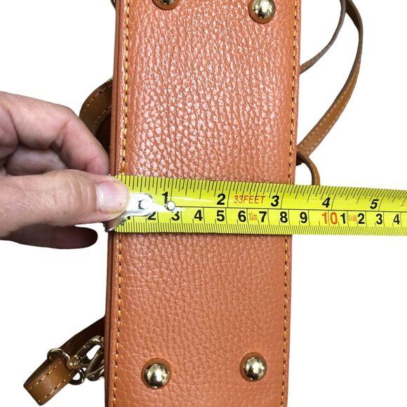 DIVINA FIRENZE BACKPACK/CROSSBODY ITALIAN PEBBLED LEATHER WITH CAMEL TAN TONES - Picture 13 of 16